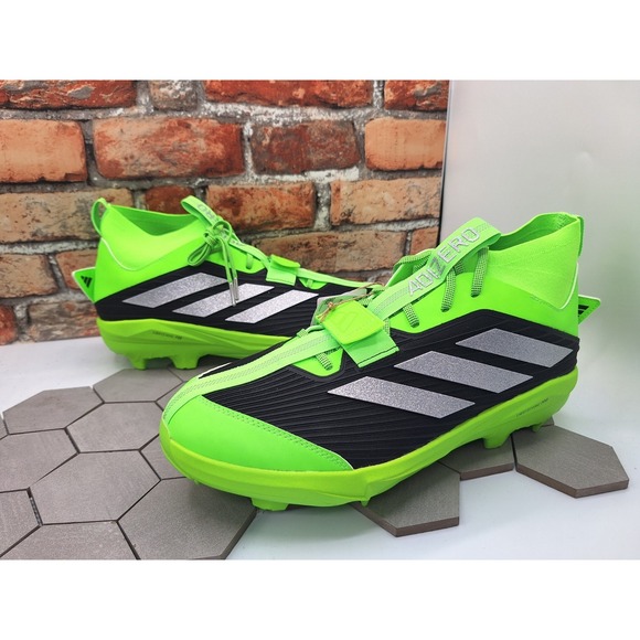 Adidas Men 14 Adizero Edge+ TPU Baseball Cleats Solar Green IH6139 Black  Slime